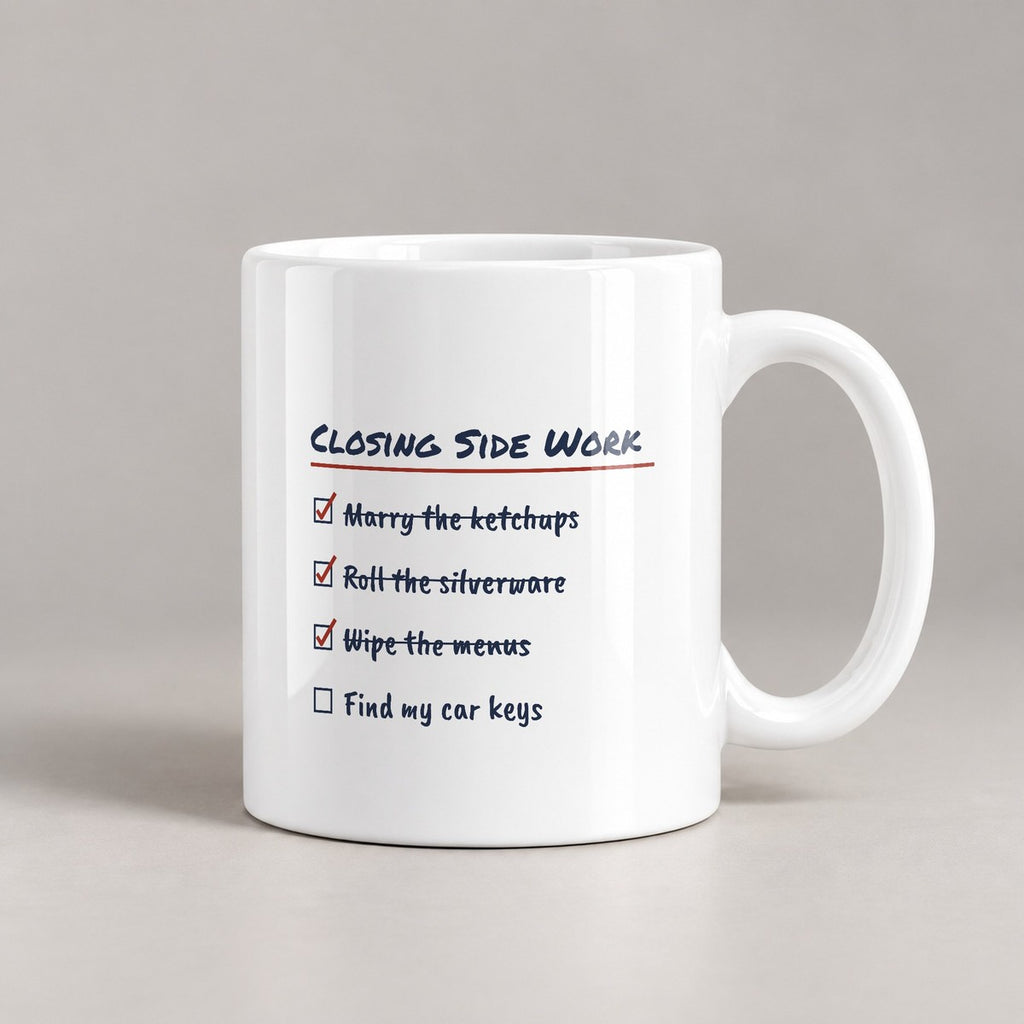 Funny Server Coffee Mug Closing Side Work Checklist For Waitresses - photo 3