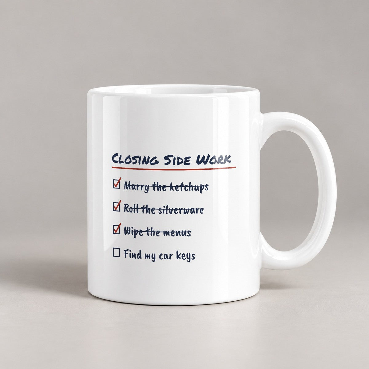 Funny Server Coffee Mug Closing Side Work Checklist For Waitresses - photo 3