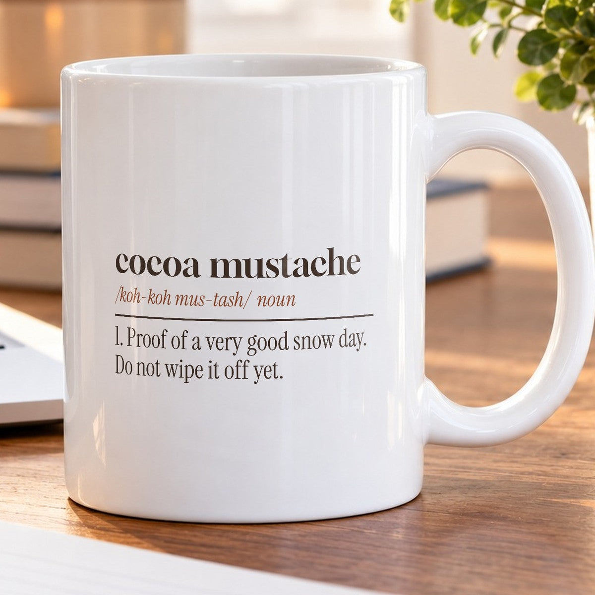 Funny Hot Cocoa Coffee Mug Cocoa Mustache Definition Winter Mug - photo 5