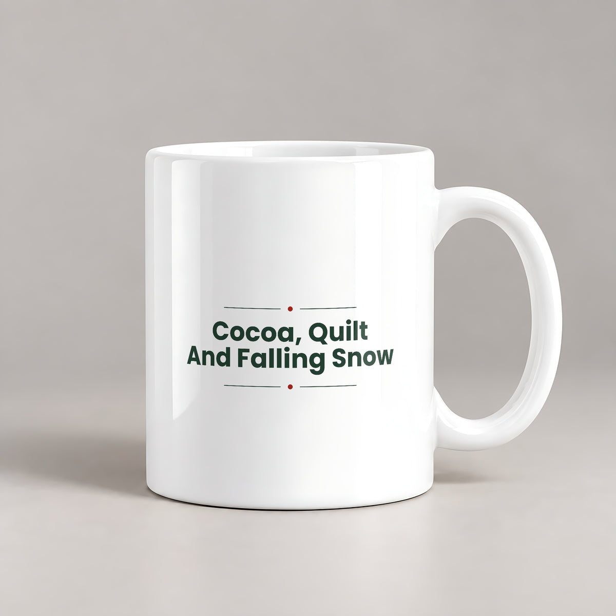 Cozy Christmas Coffee Mug Cocoa Quilt And Falling Snow Winter Cup - photo 1