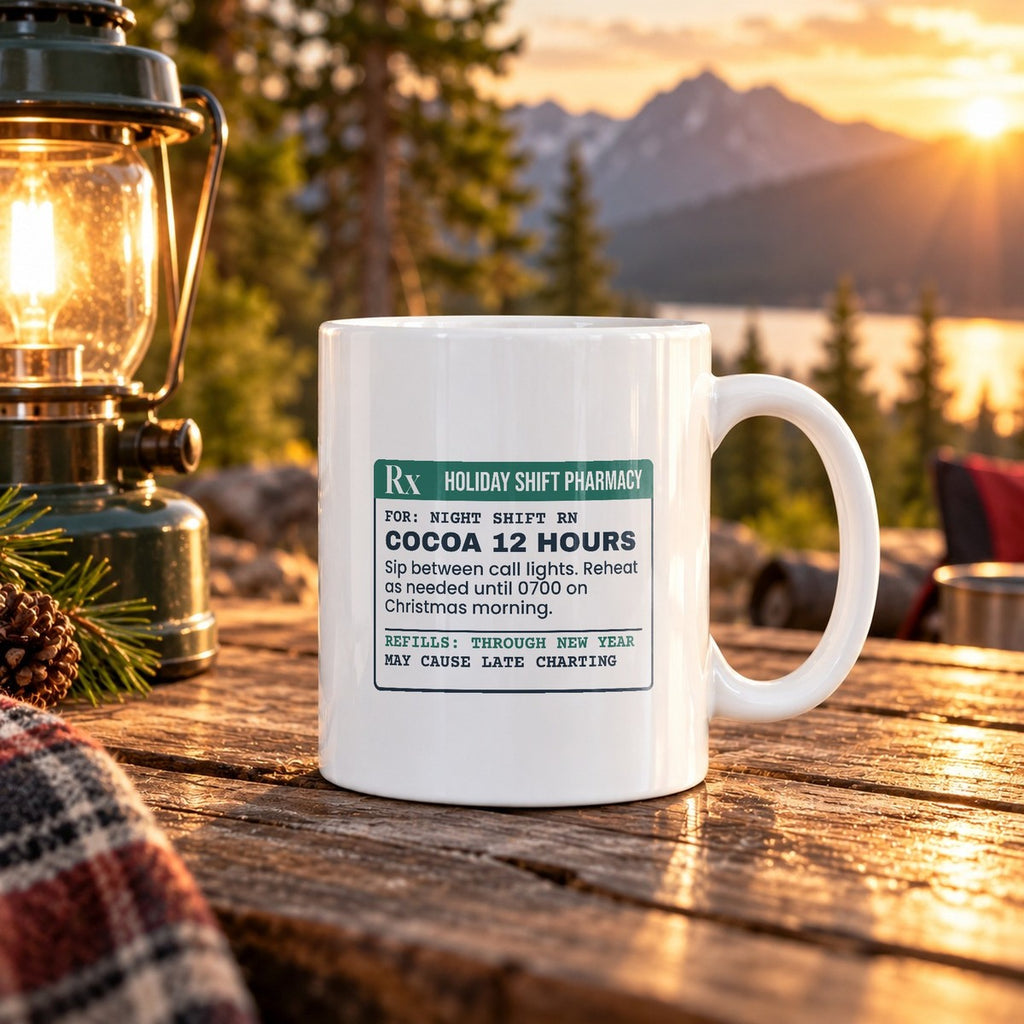 Funny Christmas Nurse Coffee Mug Cocoa 12 Hours Prescription Label - photo 2