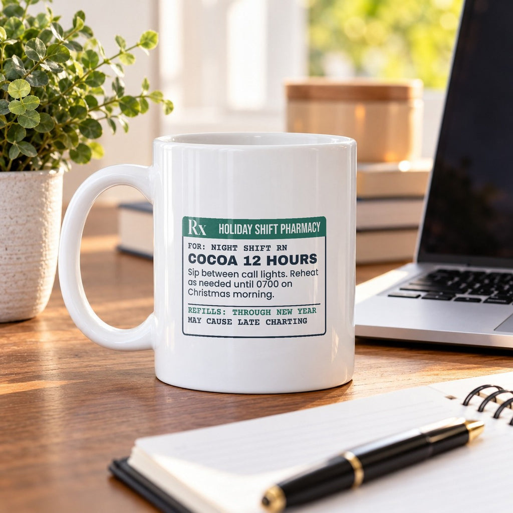 Funny Christmas Nurse Coffee Mug Cocoa 12 Hours Prescription Label - photo 4