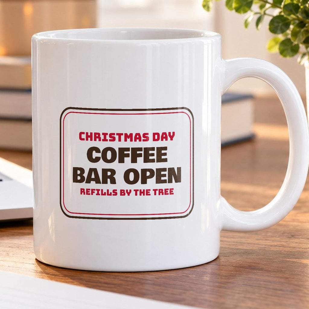Christmas Coffee Mug Coffee Bar Open Refills By The Tree - photo 5