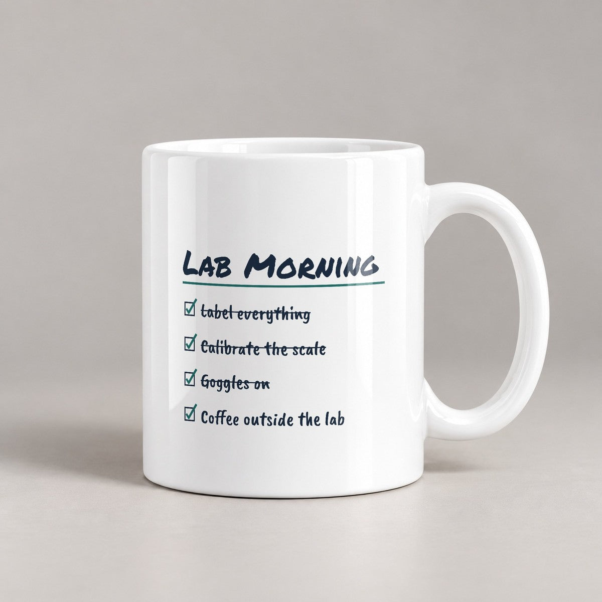 Funny Lab Coffee Mug Lab Morning Checklist For Scientists - photo 1