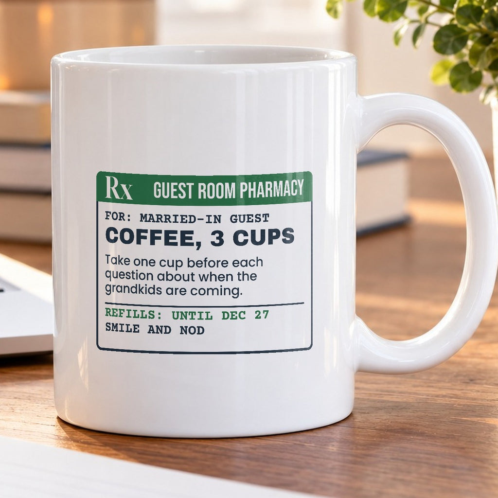 Funny Christmas Coffee Mug Smile And Nod Prescription For In-Laws Visit - photo 5