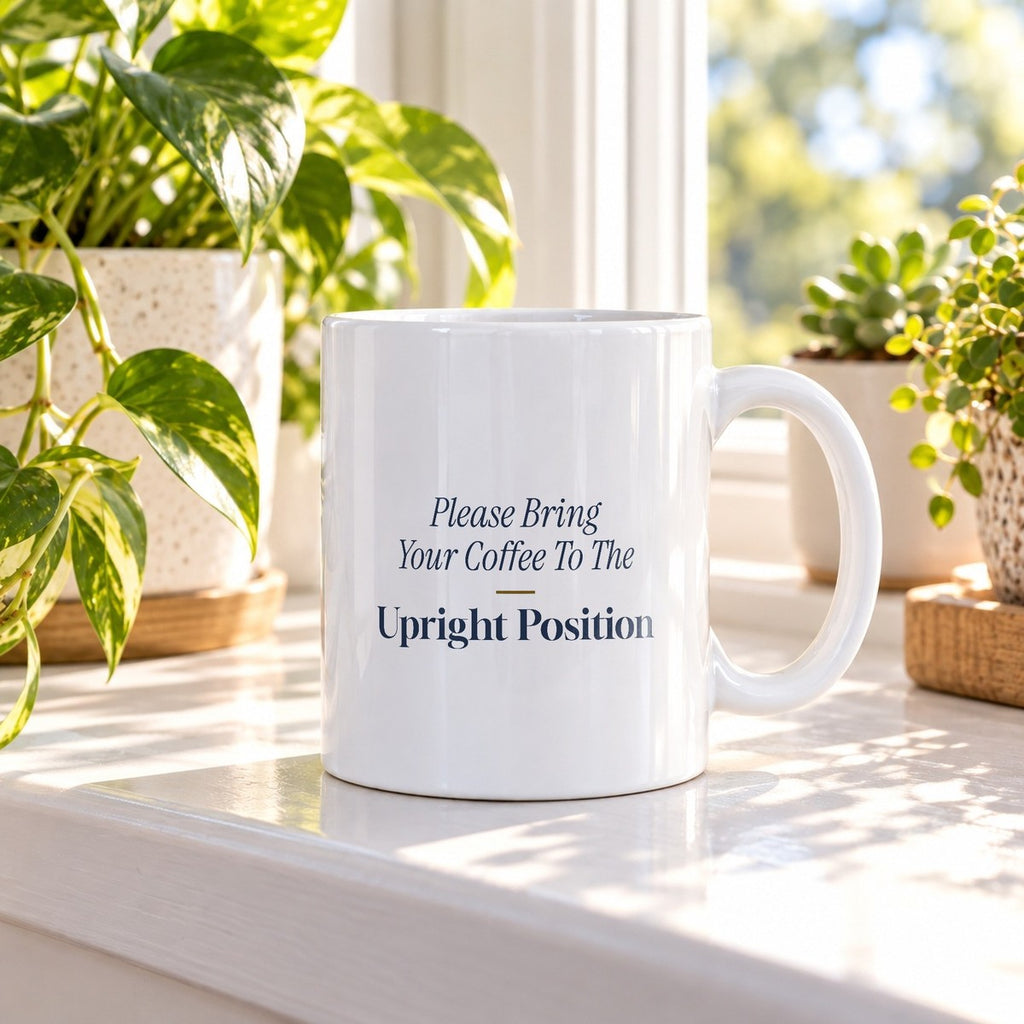 Funny Flight Attendant Mug Coffee To The Upright Position - photo 1