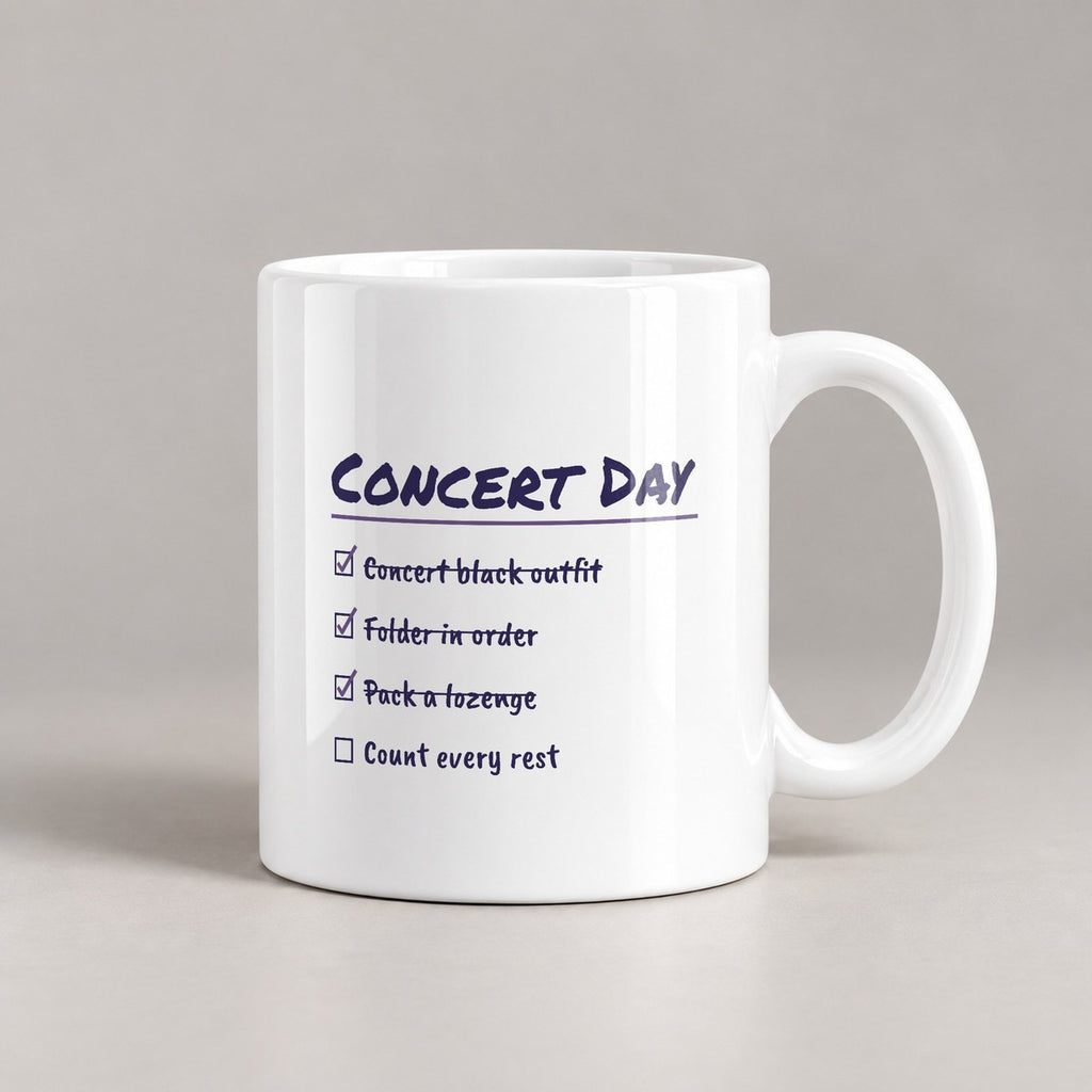 Funny Choir Coffee Mug Concert Day Checklist Count Every Rest - photo 3