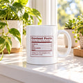 Funny Ugly Sweater Coffee Mug Contest Facts Pompoms And Bells Label - photo 1