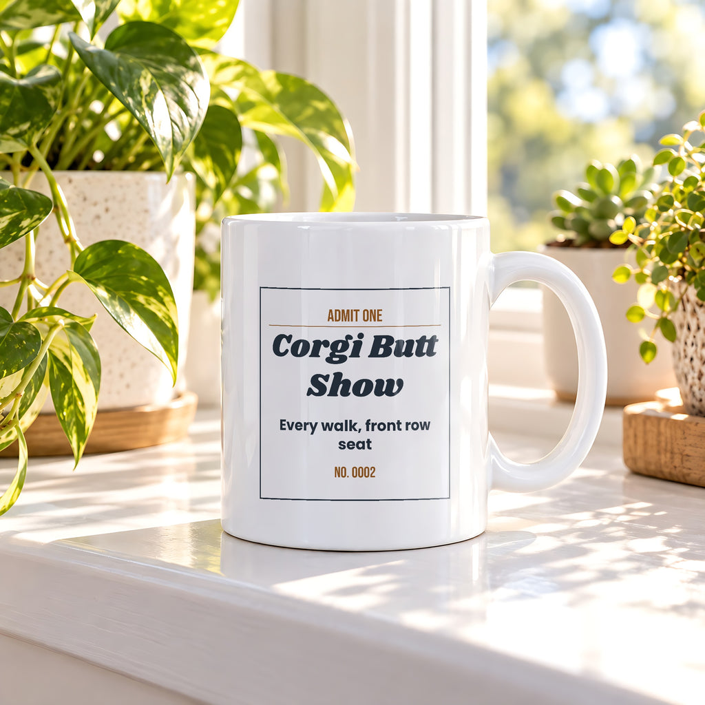 Funny Corgi Coffee Mug Admit One Corgi Butt Show Ticket - photo 3