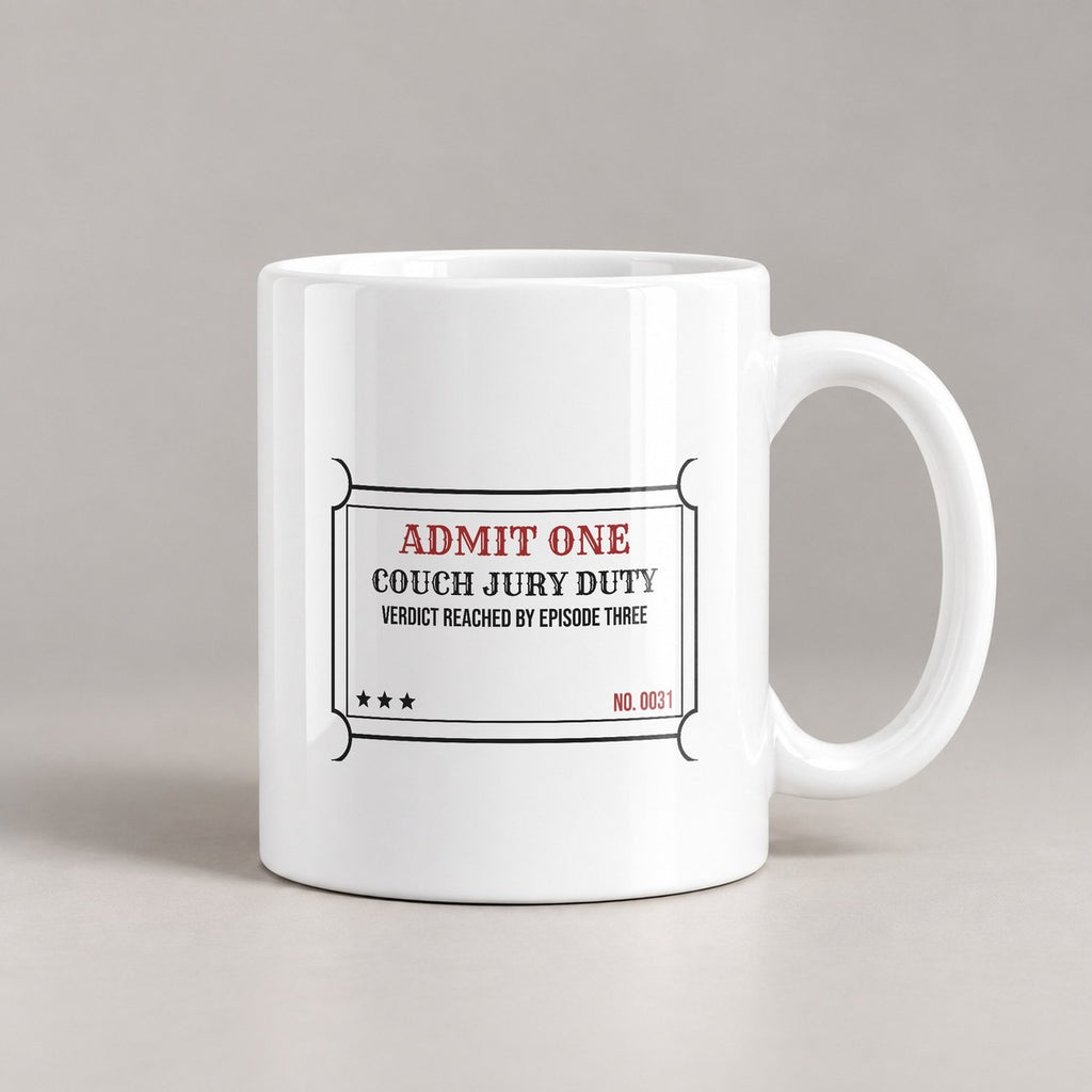 Funny True Crime Coffee Mug Couch Jury Duty Verdict By Episode Three - photo 3