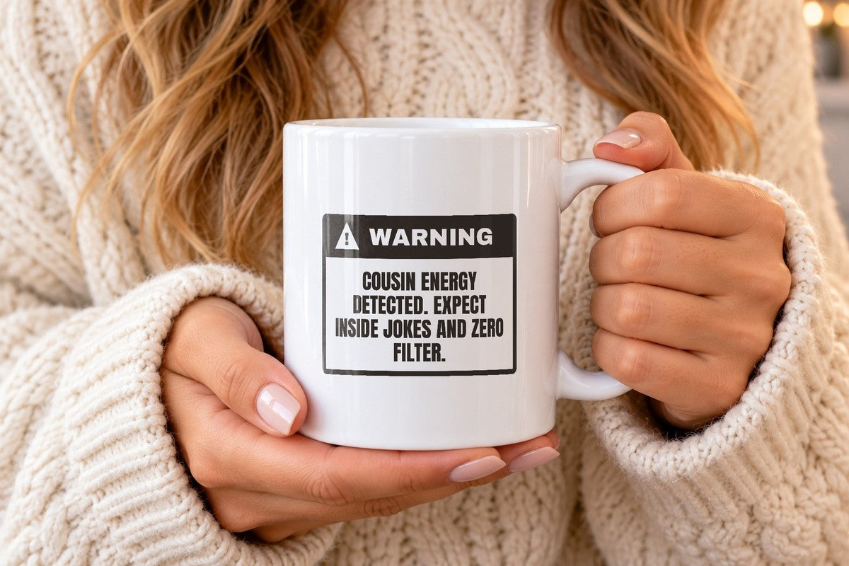 Cousin Coffee Mug Warning Cousin Energy Detected - photo 1