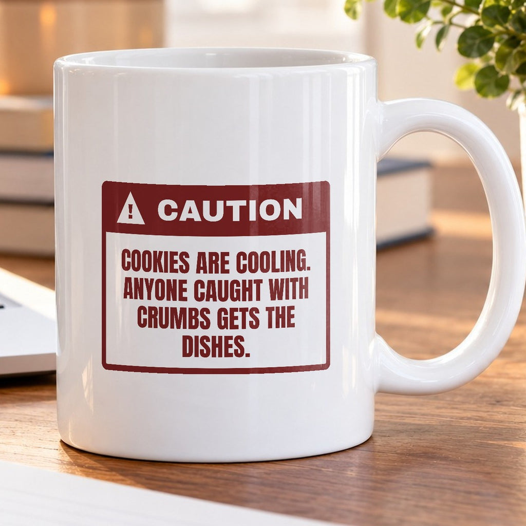 Funny Christmas Baking Coffee Mug Crumbs Mean Dish Duty Warning - photo 5