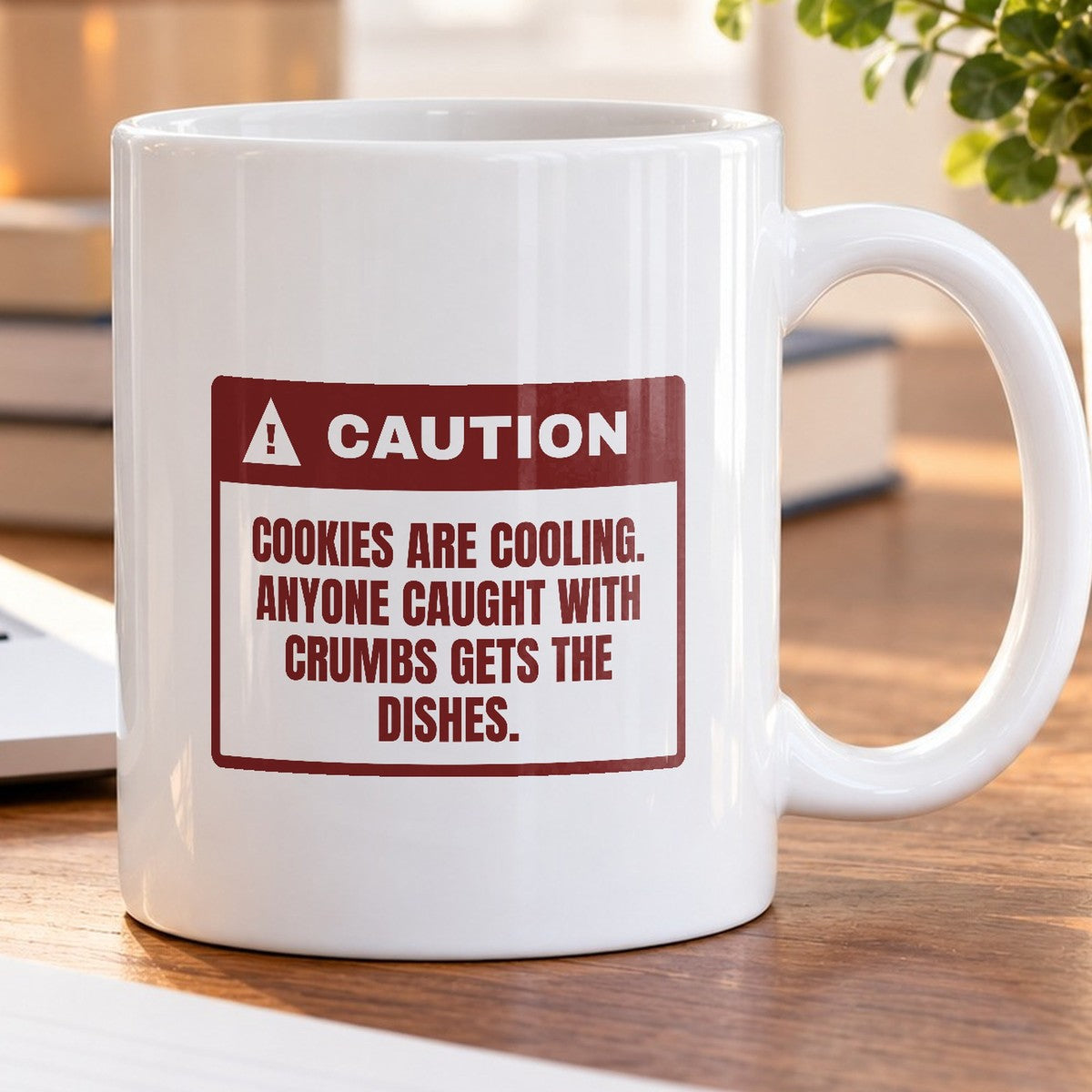 Funny Christmas Baking Coffee Mug Crumbs Mean Dish Duty Warning - photo 5