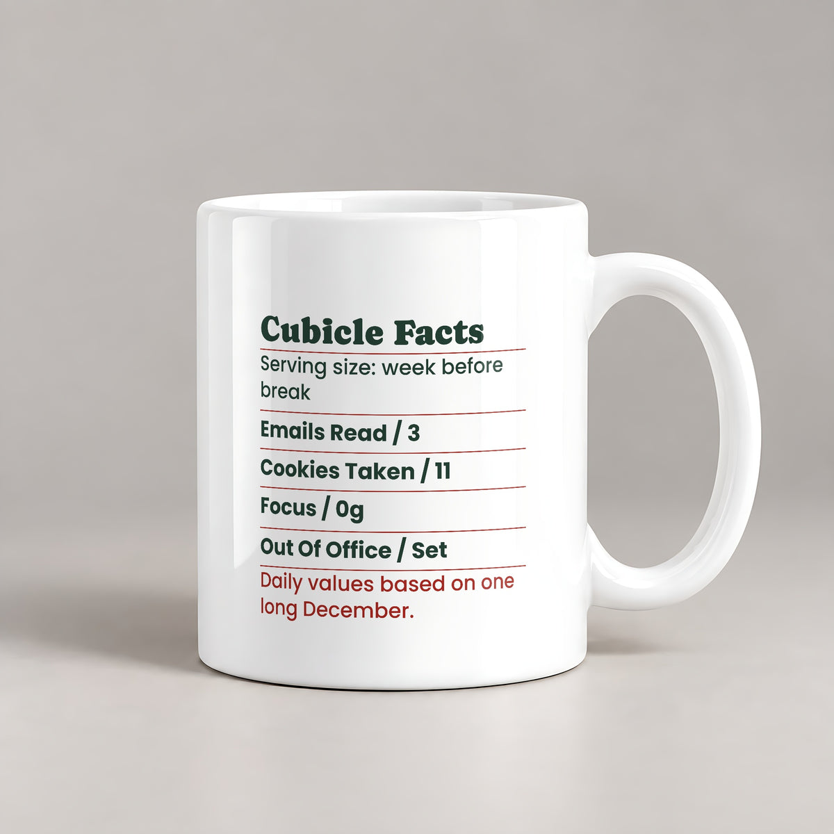Funny Christmas Coffee Mug Cubicle Facts Label For Coworkers - photo 1