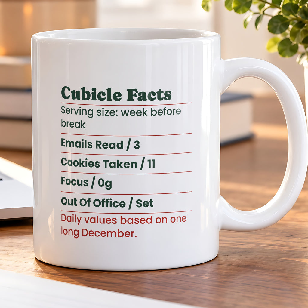 Funny Christmas Coffee Mug Cubicle Facts Label For Coworkers - photo 5