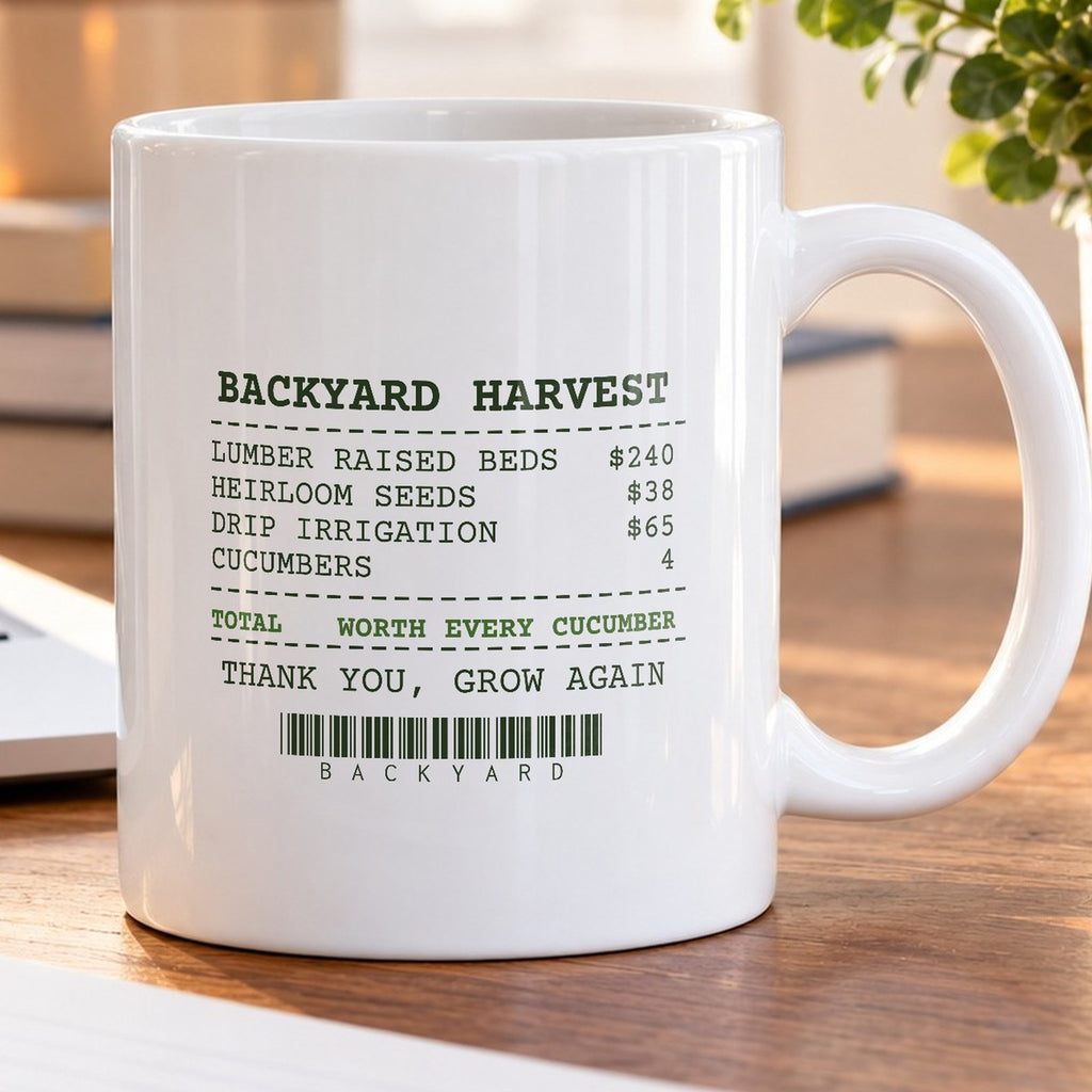 Funny Vegetable Garden Coffee Mug Cucumber Harvest Receipt - photo 5