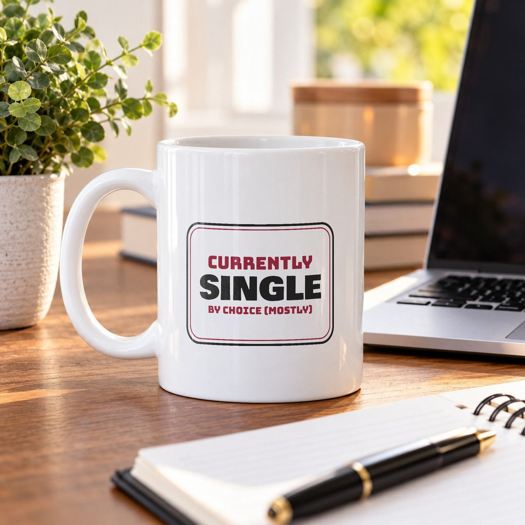 Funny Single Coffee Mug Currently Single By Choice Sign For Her - photo 4