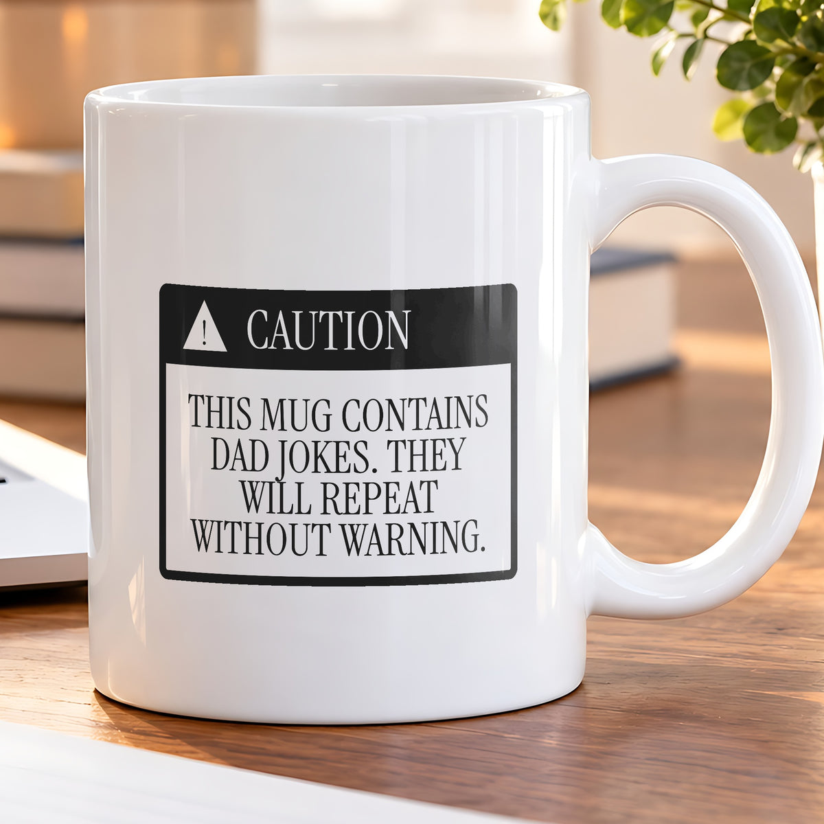 Funny Dad Joke Caution Label Coffee Mug For Dad - photo 5