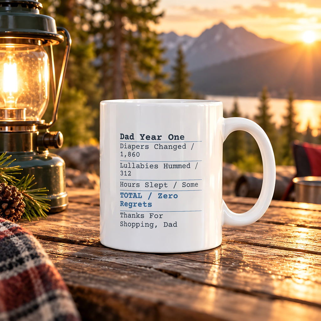 Funny New Dad Father's Day Coffee Mug Dad Year One Receipt Zero Regrets - photo 2