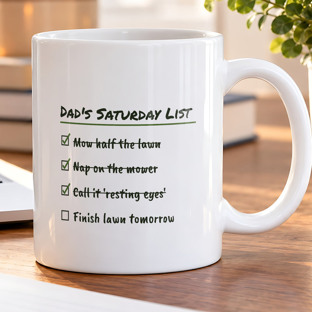 Funny Dad Saturday Checklist Coffee Mug For Dad - photo 5