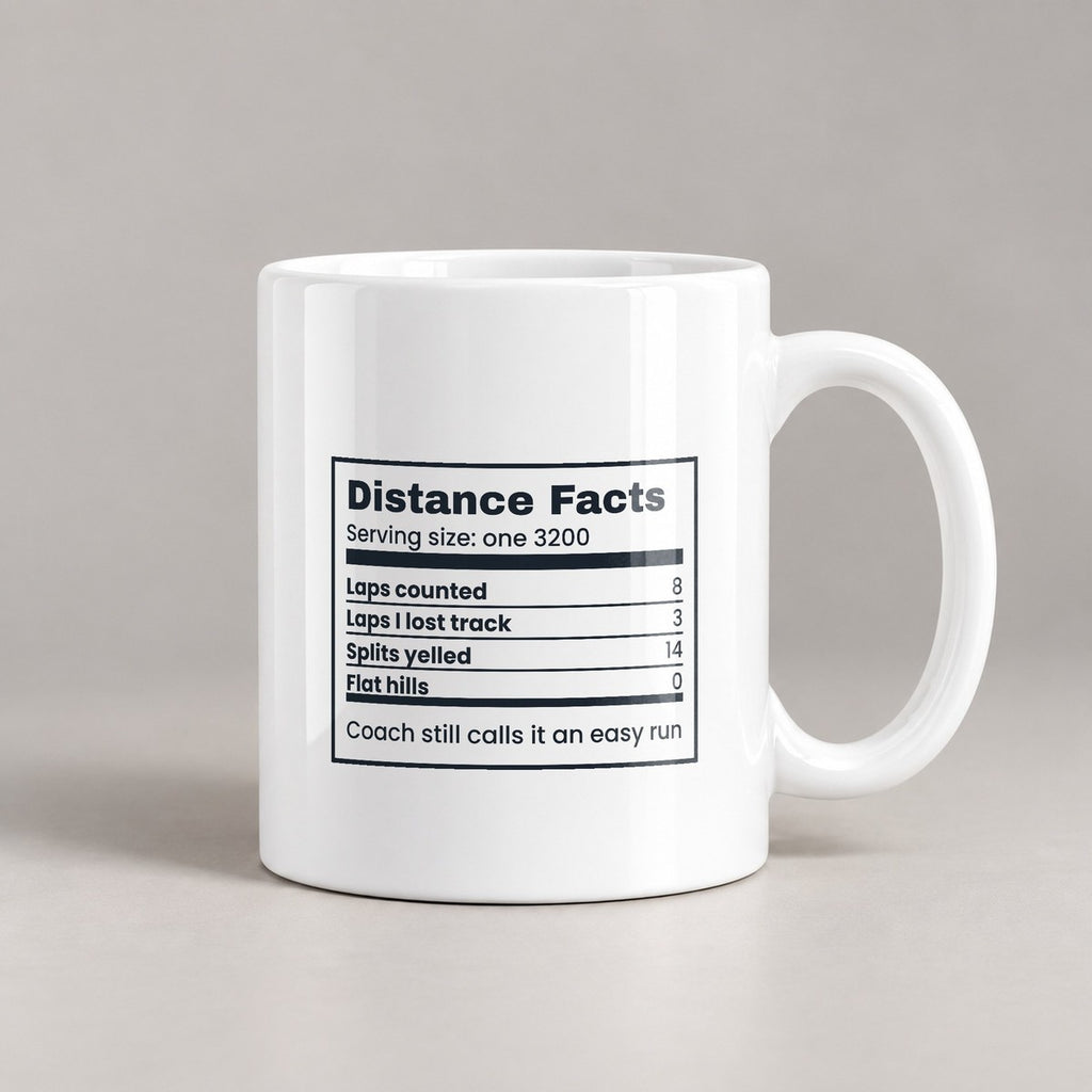 Funny Cross Country Track Coffee Mug Distance Facts Label - photo 1