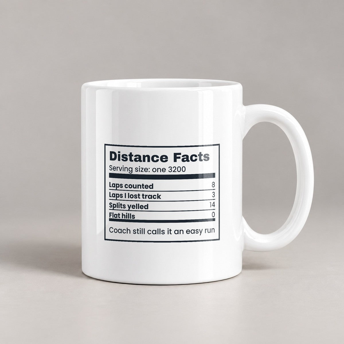 Funny Cross Country Track Coffee Mug Distance Facts Label - photo 1