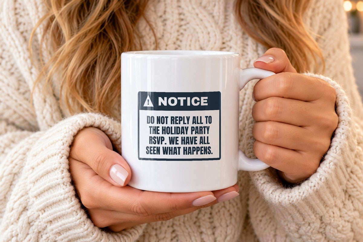 Funny Christmas Coworker Coffee Mug Do Not Reply All To The Party Email - photo 3