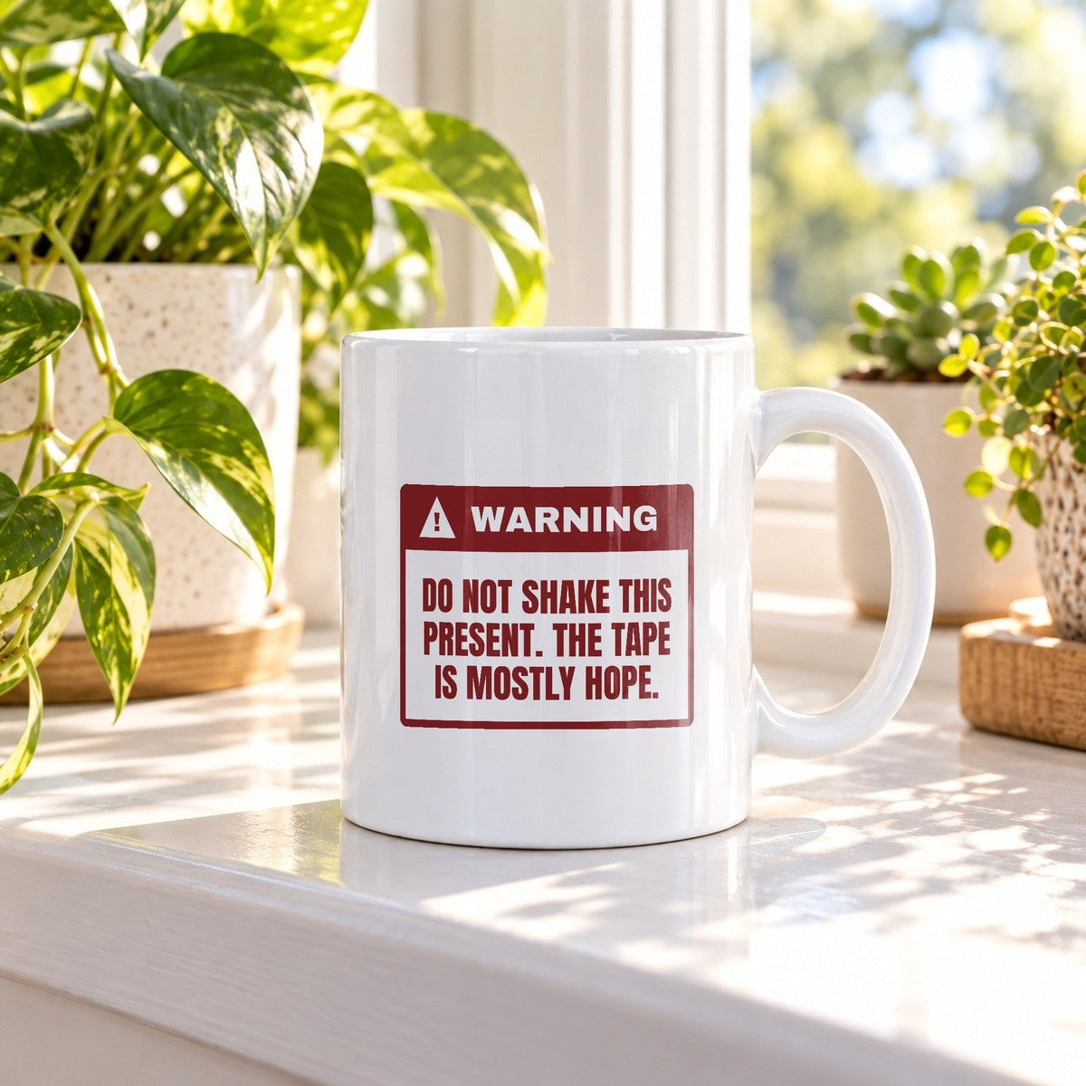 Funny Christmas Coffee Mug Do Not Shake The Tape Is Mostly Hope - photo 3
