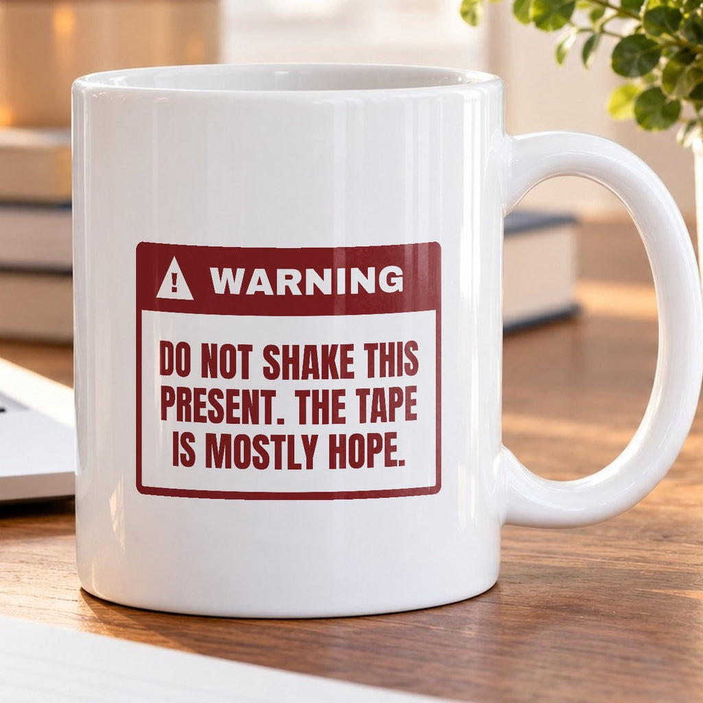 Funny Christmas Coffee Mug Do Not Shake The Tape Is Mostly Hope - photo 5