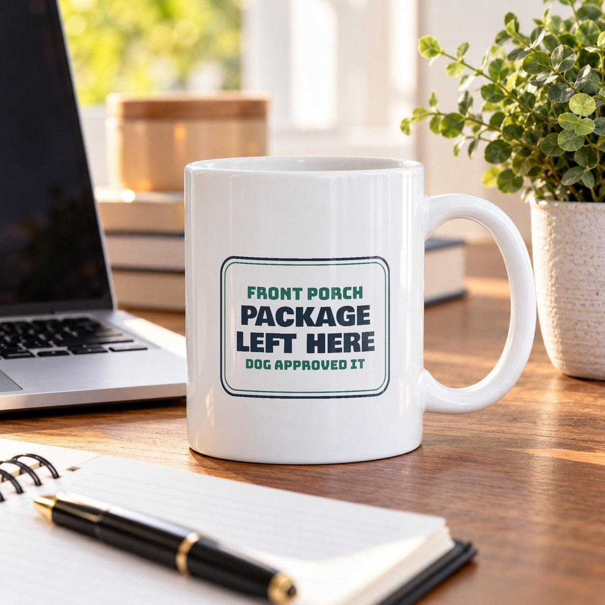 Funny Delivery Driver Coffee Mug Package Left Here Dog Approved - photo 1