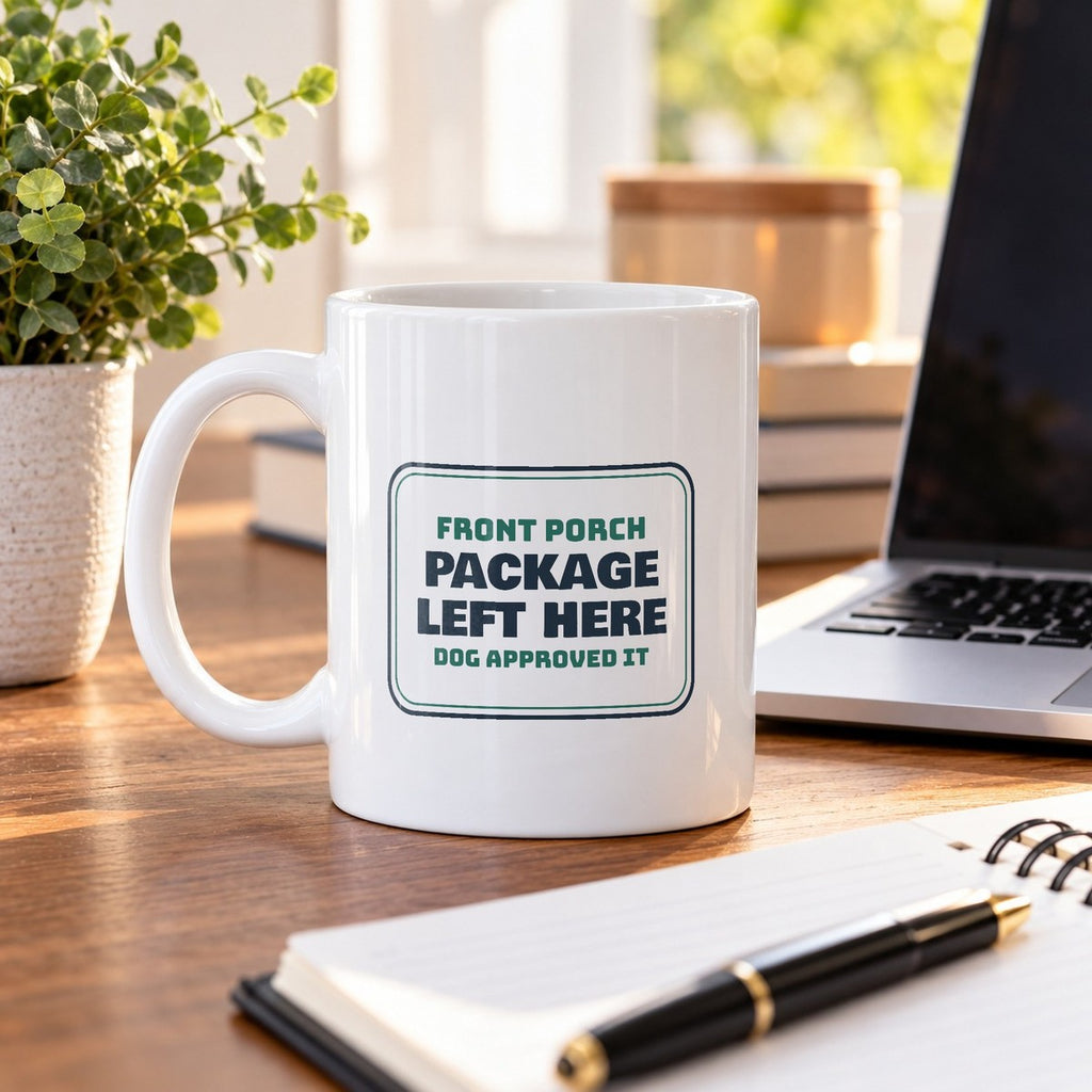 Funny Delivery Driver Coffee Mug Package Left Here Dog Approved - photo 4