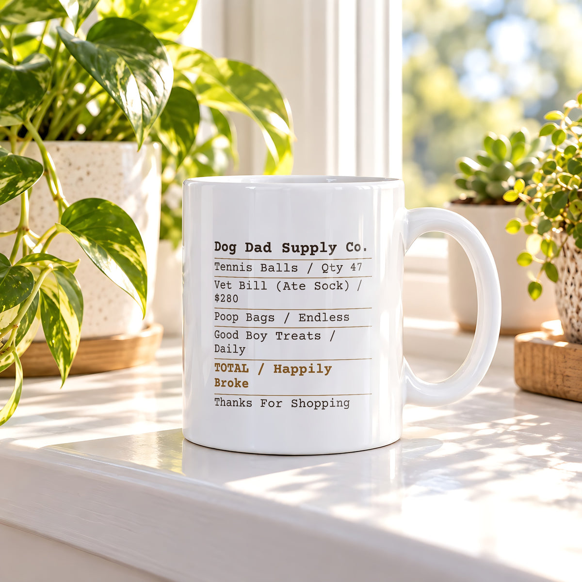Funny Dog Dad Coffee Mug Receipt Happily Broke For Dog Dads - photo 2