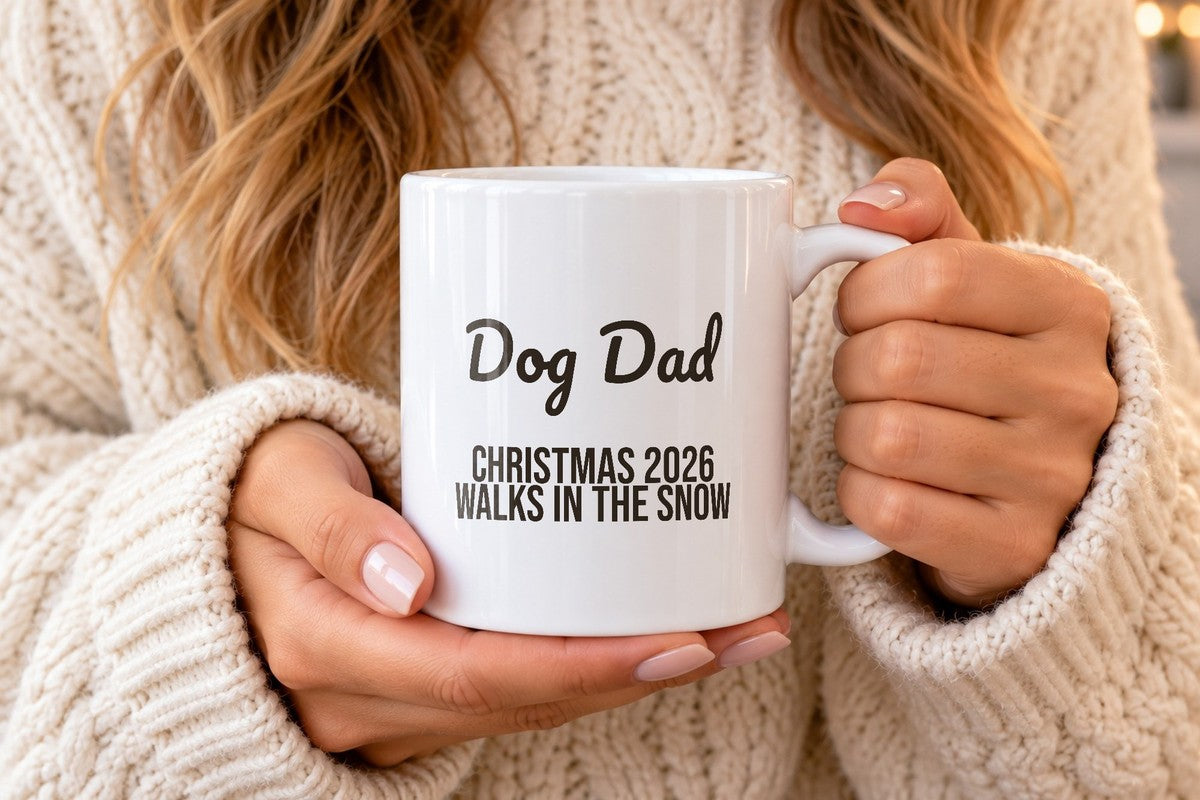 Dog Dad Christmas 2026 Coffee Mug Walks In The Snow Script - photo 2