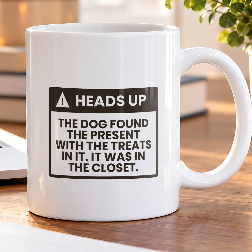 Funny Dog Christmas Coffee Mug Heads Up The Dog Found His Present - photo 5