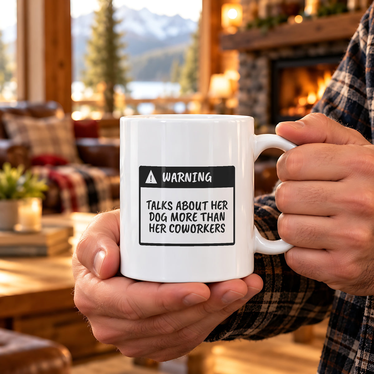 Funny Dog Mom Warning Label Coffee Mug For Dog Moms - photo 1