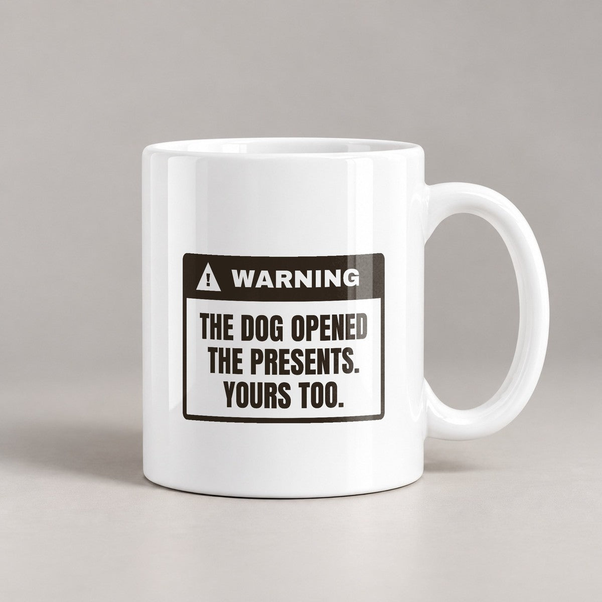Funny Christmas Dog Coffee Mug Dog Opened The Presents Warning - photo 1