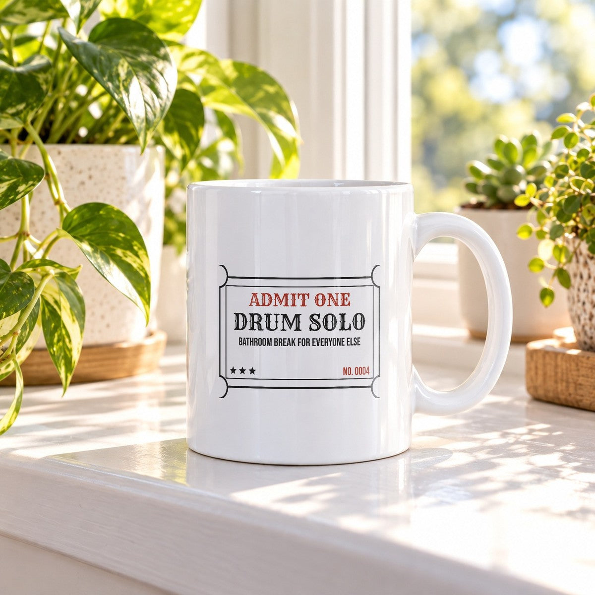Funny Drummer Coffee Mug Drum Solo Everyone Else Bathroom Break Ticket - photo 2