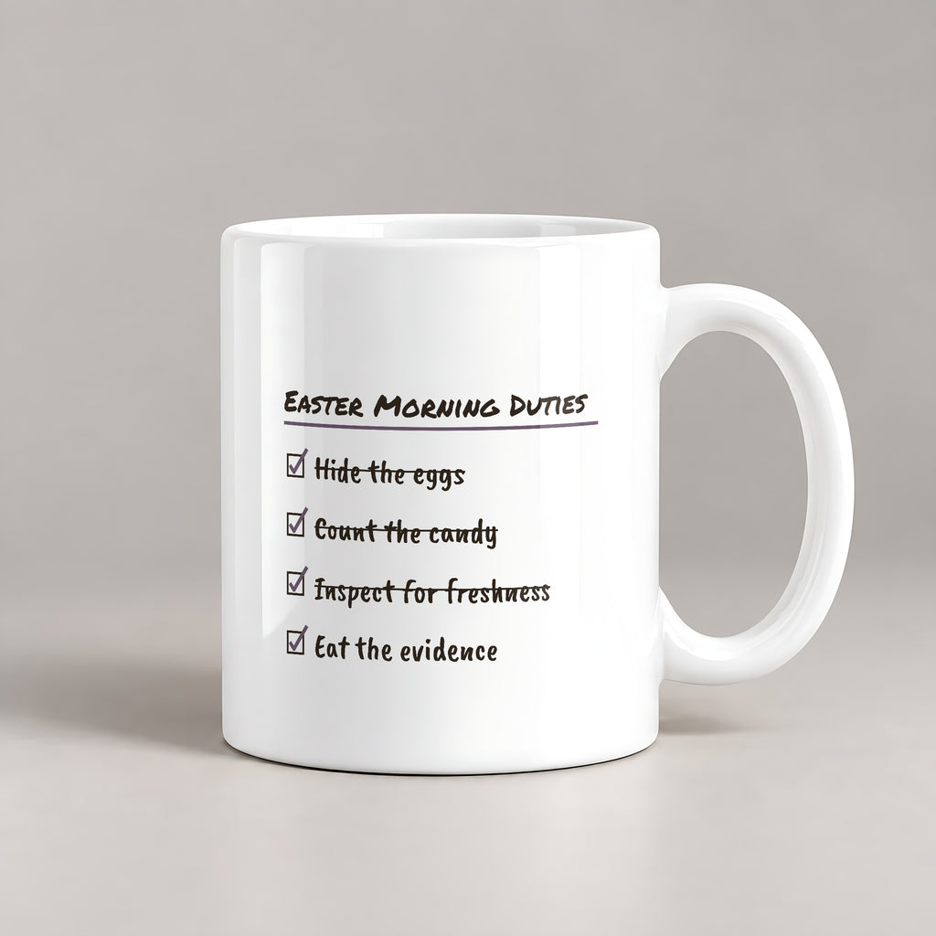 Funny Easter Morning Checklist Coffee Mug For Candy Stealing Parents - photo 1
