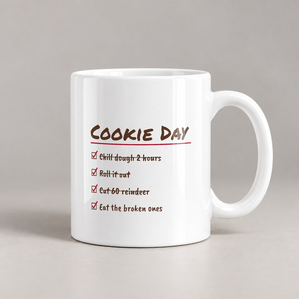 Funny Christmas Coffee Mug Cookie Day Checklist Eat The Broken Ones - photo 2