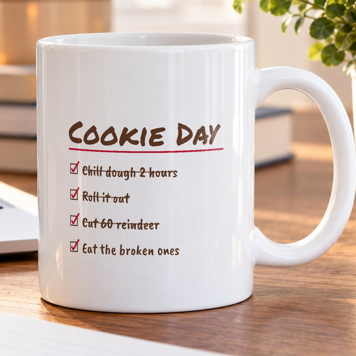 Funny Christmas Coffee Mug Cookie Day Checklist Eat The Broken Ones - photo 5