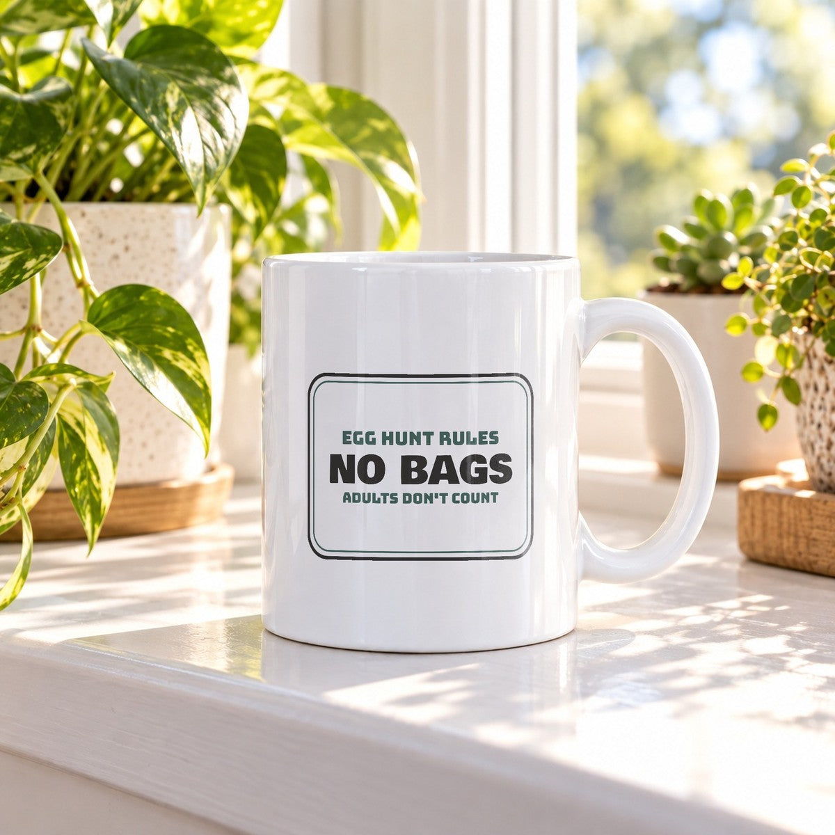 Funny Egg Hunt Coffee Mug Rules Sign For Family Host - photo 1
