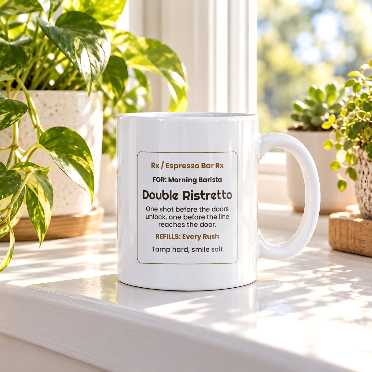 Funny Barista Coffee Mug Double Ristretto Prescription Label - photo 1
