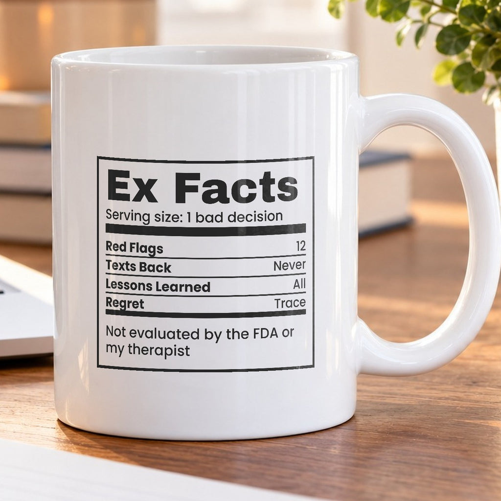 Funny Single Coffee Mug Ex Facts Label Red Flags For Her Him - photo 5