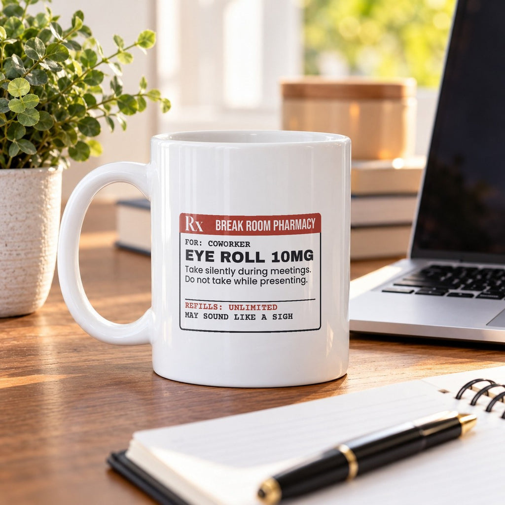 Funny Sarcastic Coffee Mug Eye Roll 10mg Prescription For Coworkers - photo 4