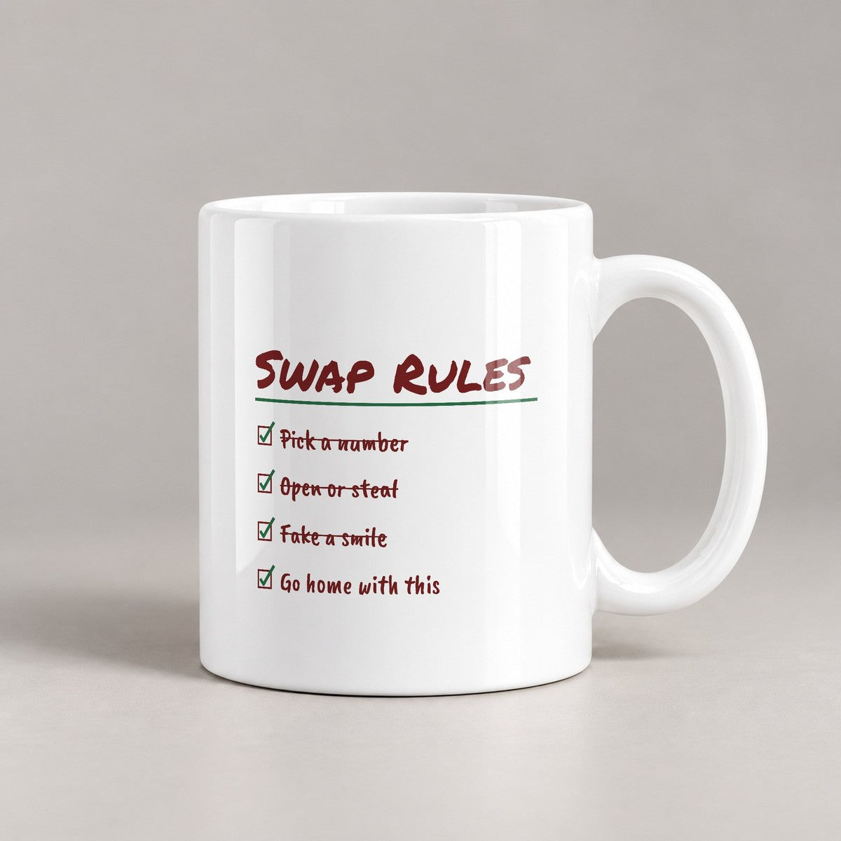 Funny White Elephant Coffee Mug Fake A Smile Go Home With This - photo 3