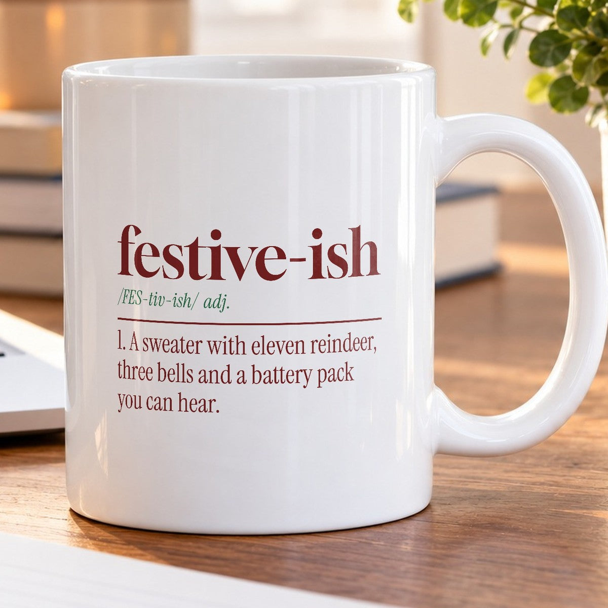 Funny Ugly Sweater Coffee Mug Festive-Ish Dictionary Definition - photo 5