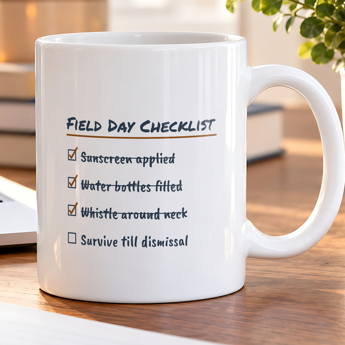 Funny Teacher Field Day Checklist Coffee Mug Survive Till Dismissal - photo 5