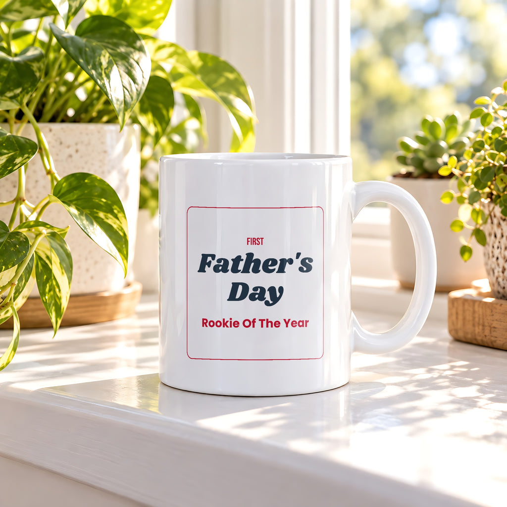 First Father's Day Coffee Mug Rookie Of The Year For New Dads - photo 1