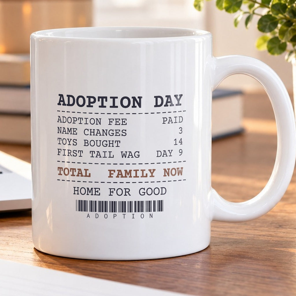 Rescue Dog Coffee Mug First Tail Wag Day 9 Toys Bought 14 Receipt - photo 5
