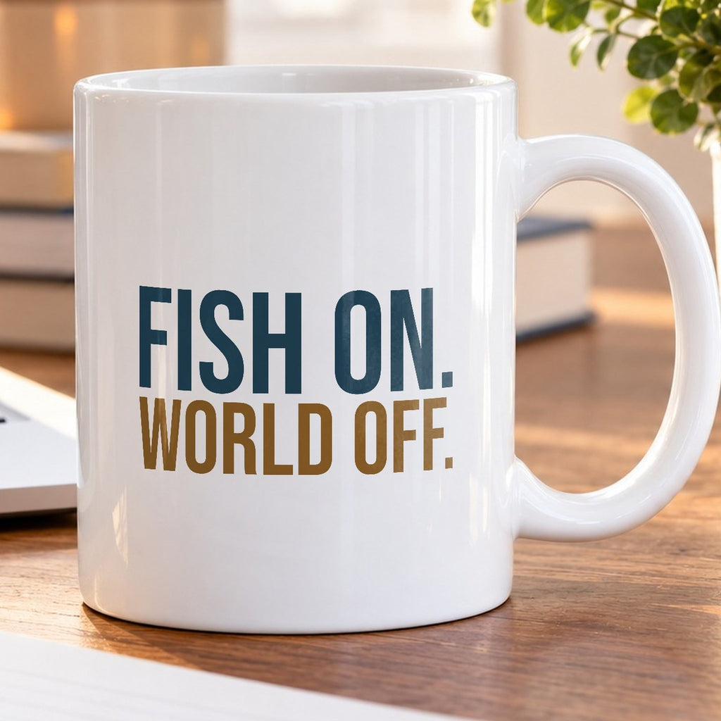 Funny Fishing Coffee Mug Fish On World Off - photo 5